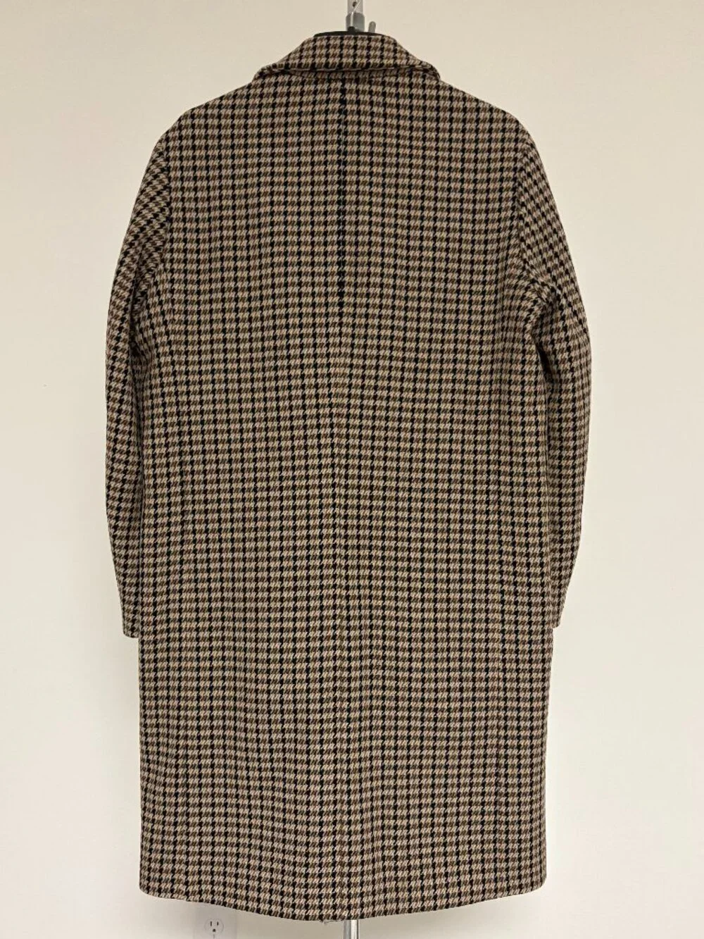Enzio Men's Winter Overcoat In Houndstooth Pattern Size S